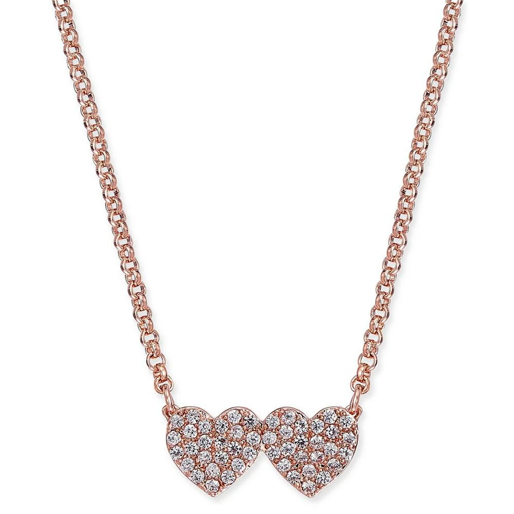 商品Kate Spade|Pavé Double-Heart Pendant Necklace,价格¥340,第1张图片