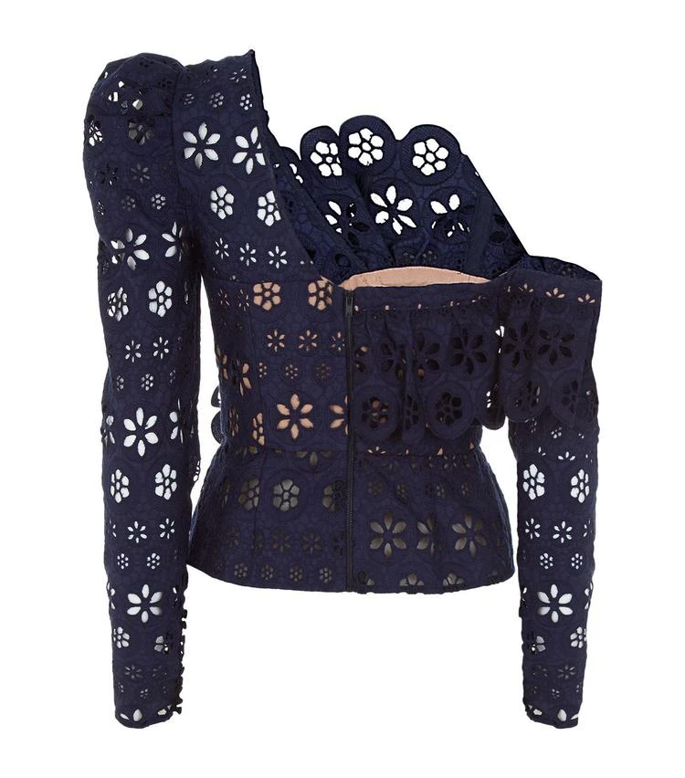 商品Self Portrait|Asymmetric Floral Broderie Top,价格¥1315,第2张图片详细描述