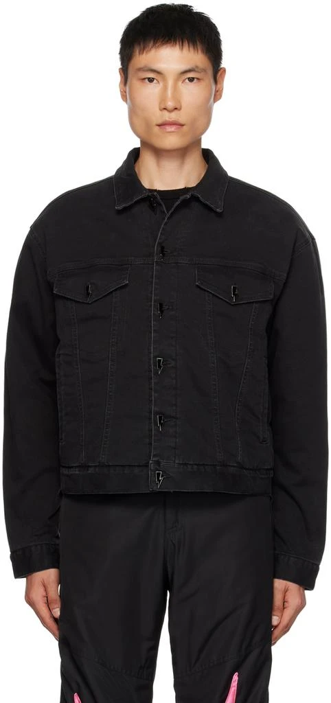 商品Members of the Rage|Black Padded Denim Jacket,价格¥2786,第1张图片