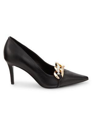 商品Karl Lagerfeld Paris|Shea Curb Link Leather Pumps,价格¥675,第1张图片