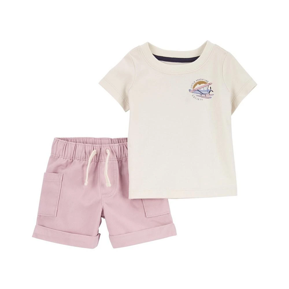 商品Carter's|Baby Boys Graphic Crew Neck T Shirt and Shorts, 2 Piece Set,价格¥253,第1张图片