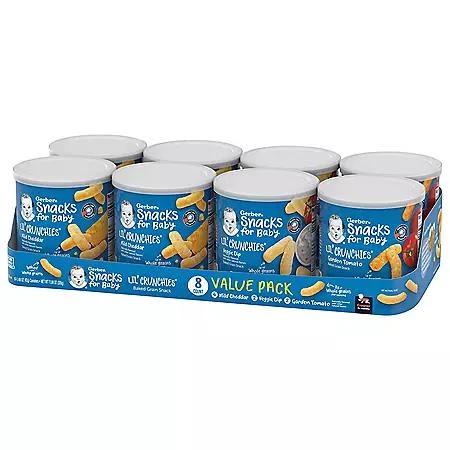 商品Gerber|Crunchies 婴儿磨牙零食玉米风味 (1.48 oz., 8罐装),价格¥153,第3张图片详细描述