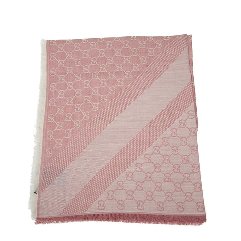 商品Gucci|Gucci 古驰 粉色真丝羊毛混纺围巾,价格¥3857,第1张图片