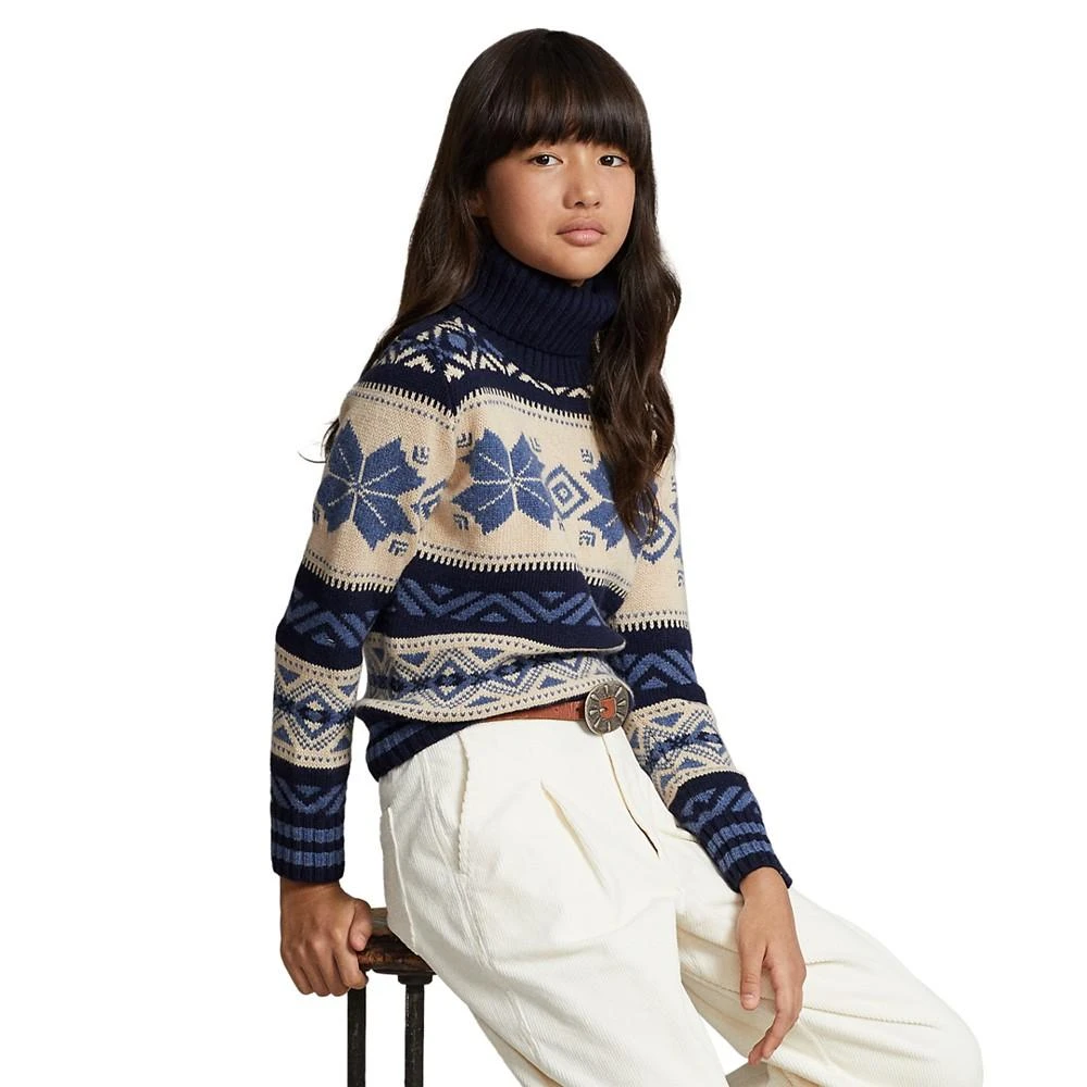 商品Ralph Lauren|Big Girls Fair Isle Wool-Blend Turtleneck Sweater,价格¥445,第1张图片