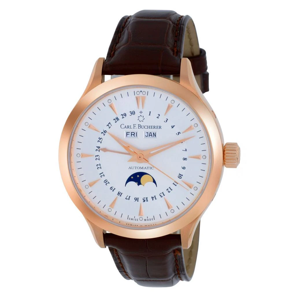 商品Carl F. Bucherer|Carl F. Bucherer Manero MoonPhase 18K Rose Gold Automatic Men's Watch 00.10909.03.13.01,价格¥31887,第1张图片