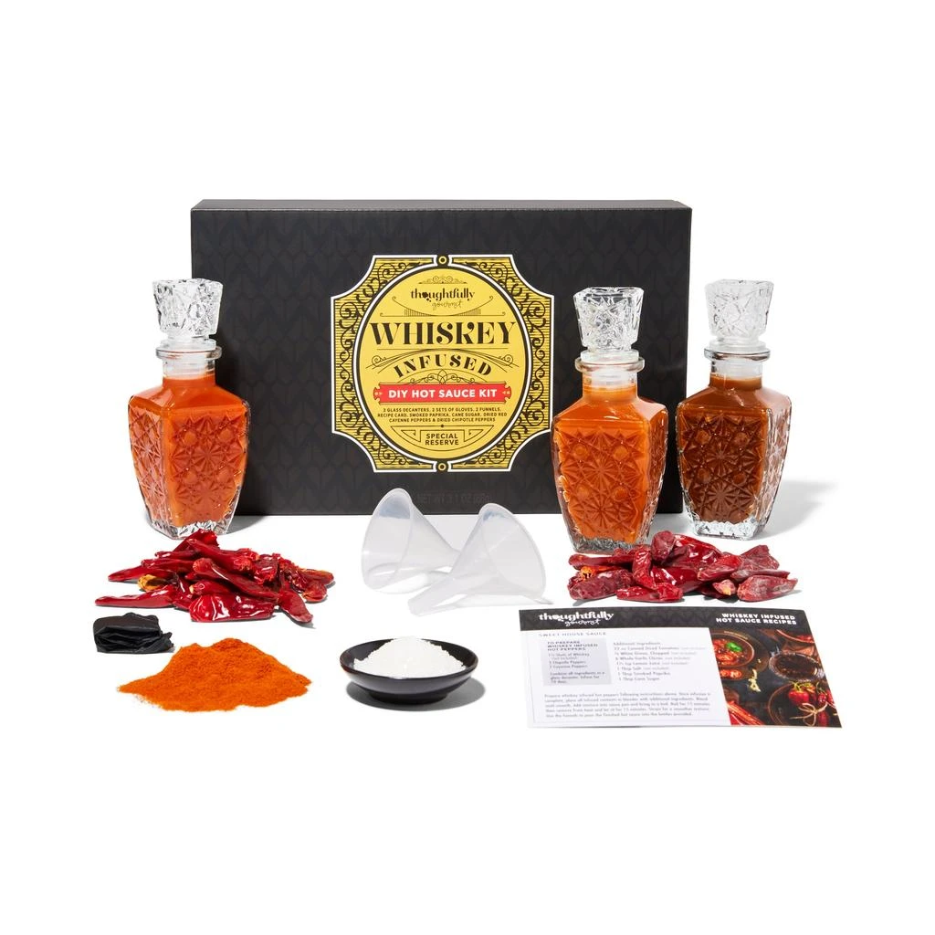 商品Thoughtfully|Gourmet, Make Your Own Whiskey Infused Hot Sauce DIY Gift Set (Contains NO Alcohol),价格¥357,第1张图片