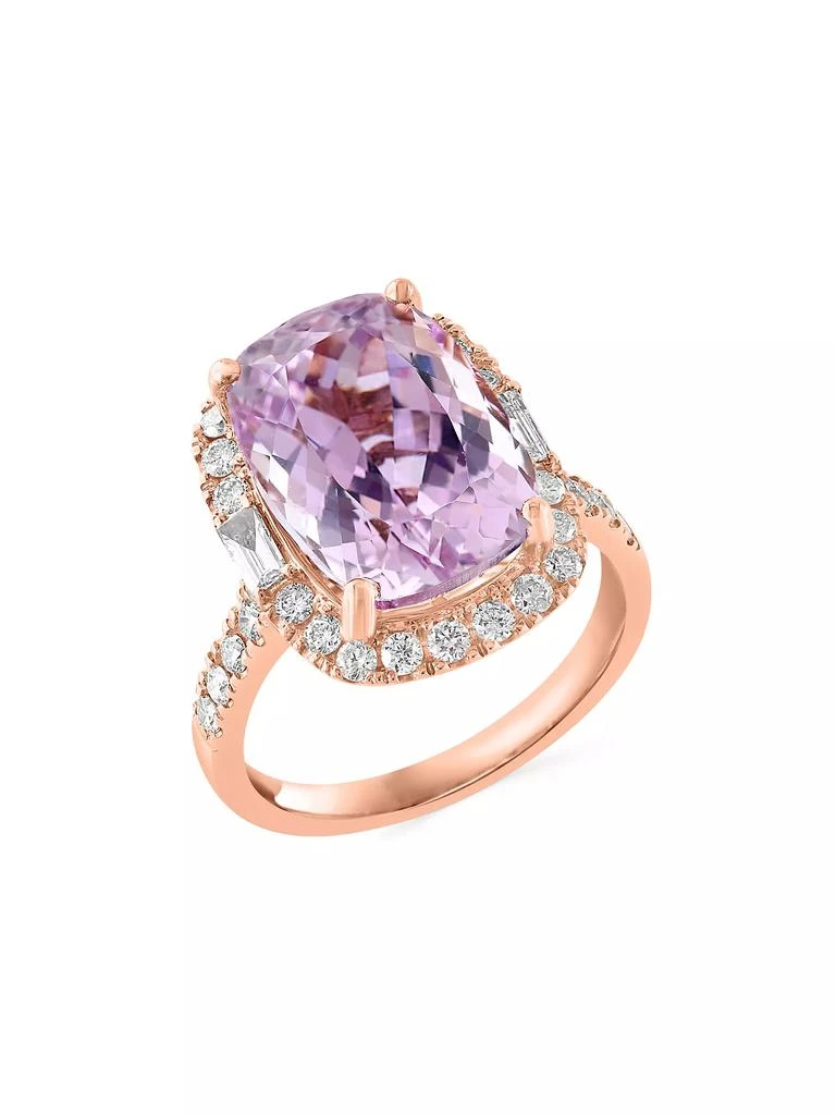 商品Saks Fifth Avenue Collection|14K Rose Gold, Kunzite &amp; 0.86 TCW Diamond Ring,价格¥22829,第2张图片详细描述