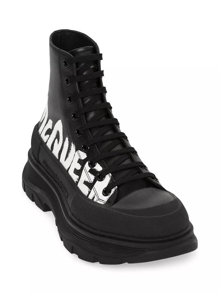 商品Alexander McQueen|Graffiti Tread Slick Leather Boots,价格¥3711,第2张图片详细描述