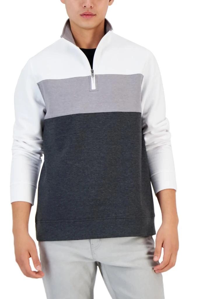 商品Club Room|Mens 1/4 Zip Colorblock Sweatshirt,价格¥133,第1张图片