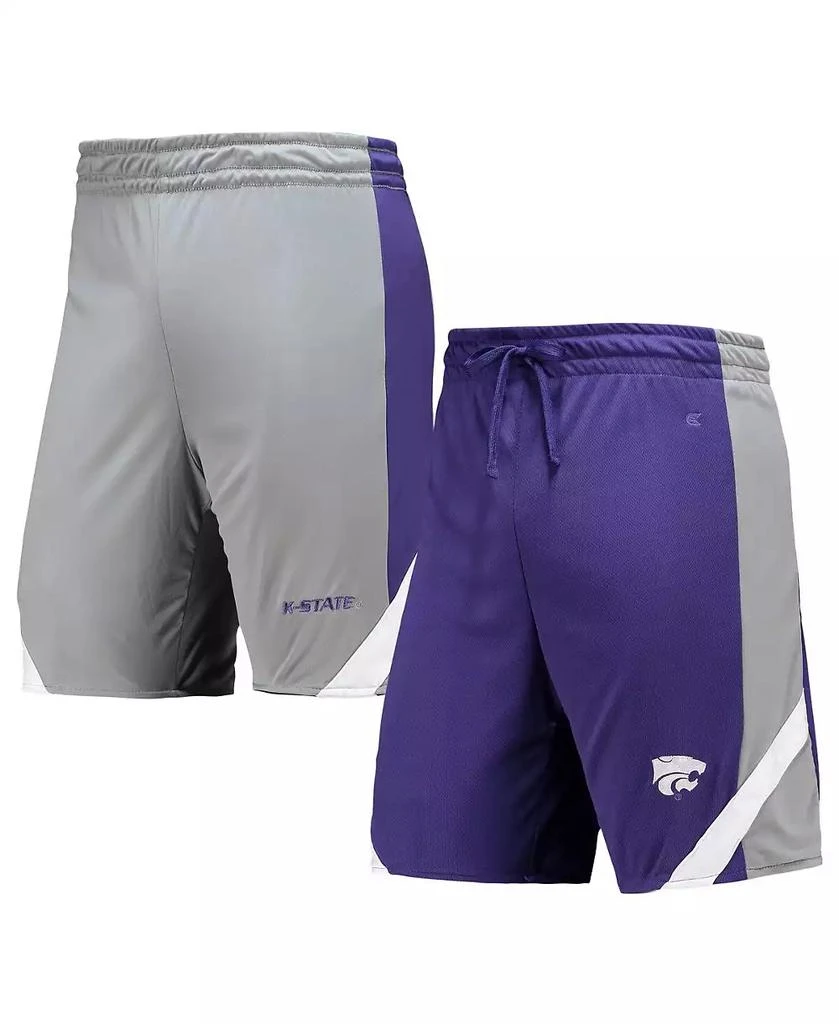 商品Colosseum|Men's Purple, Gray Kansas State Wildcats Am I Wrong Reversible Shorts,价格¥271,第1张图片