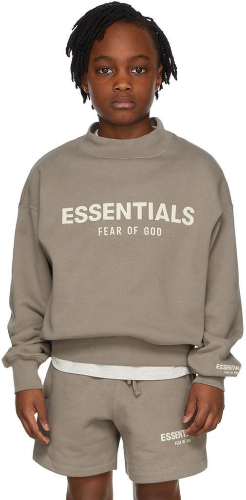 商品Essentials|Kids Taupe Logo Sweatshirt,价格¥270,第4张图片详细描述