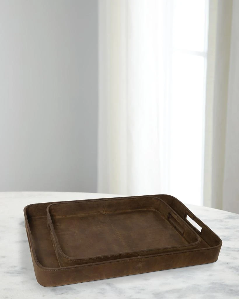 商品Regina Andrew|Derby Rectangular Leather Trays, Set of 2,价格¥3886,第1张图片