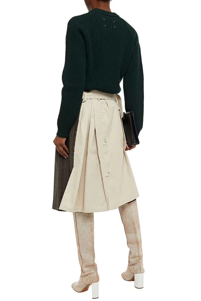 商品MAISON MARGIELA|Patchwork-effect belted wool-blend satin-twill and gabardine skirt,价格¥4240,第1张图片