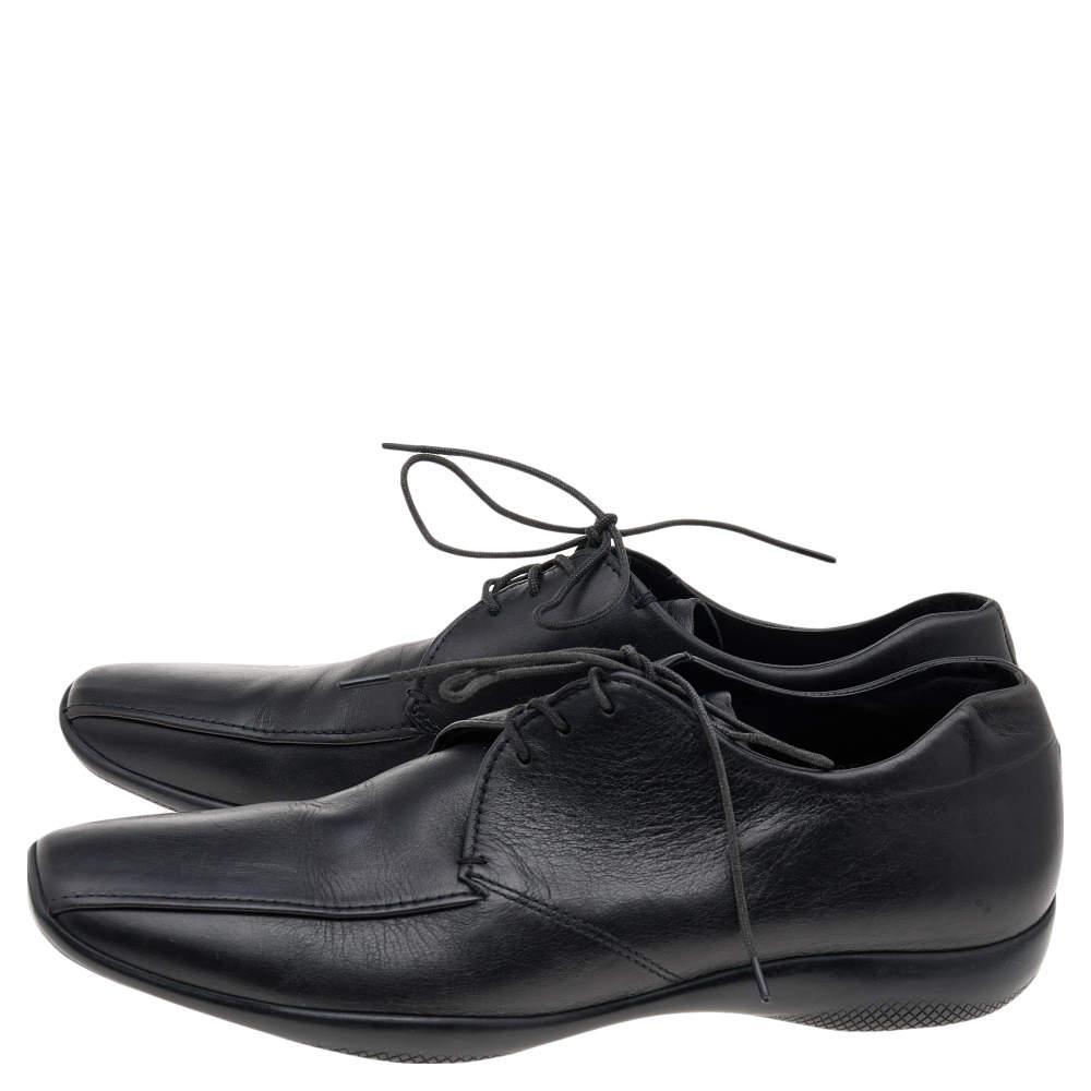 商品[二手商品] Prada|Prada Sport Black Leather Lace Up Derby Size 43.5,价格¥3109,第6张图片详细描述