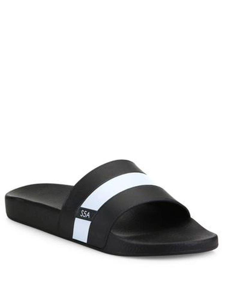 商品Saks Fifth Avenue|Saks Fifth Avenue - COLLECTION Striped Strap Slides,价格¥381,第1张图片