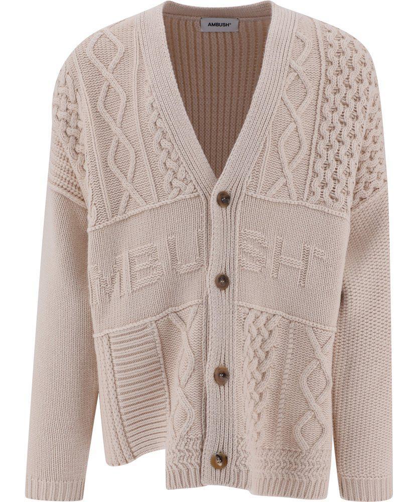 商品Ambush|Ambush Logo Cable-Knitted Cardigan,价格¥3550-¥4491,第1张图片