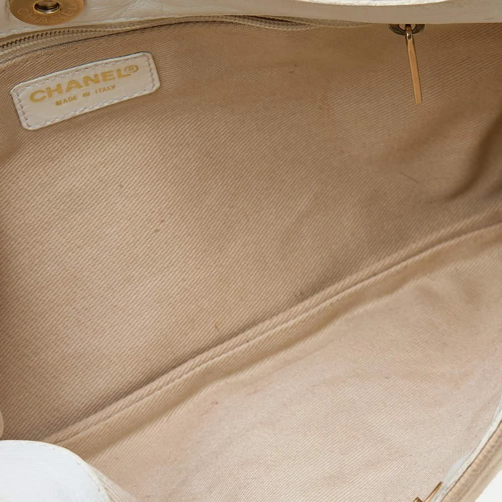 Chanel White/Khaki Canvas and Leather CC Olsen Shoulder Bag 商品