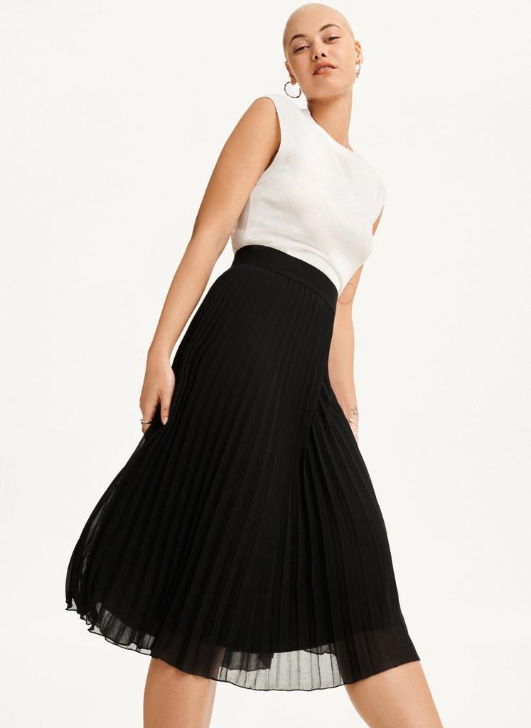 商品DKNY|Pull On Pleated Midi Skirt,价格¥732,第6张图片详细描述