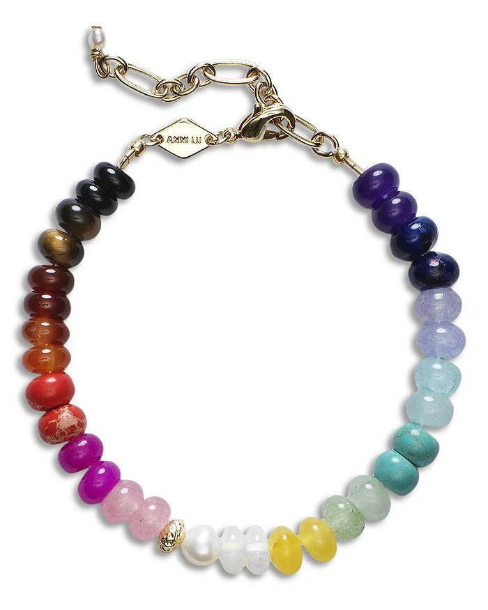 商品Anni Lu|Iris Mixed Semi Precious Gemstone Beaded Bracelet in 18K Gold Plated,价格¥1063,第1张图片