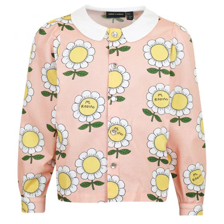 商品Mini Rodini|Apricot Pink Flower Blouse,价格¥127,第1张图片