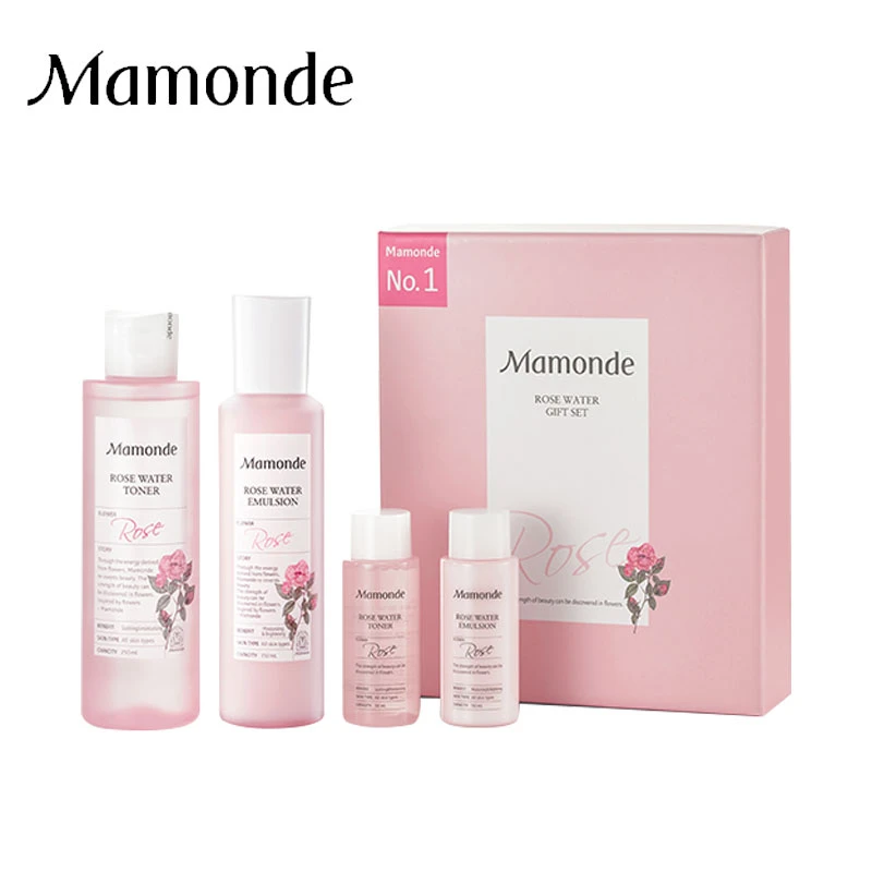 商品[国内直发] Mamonde|梦妆蔷薇舒缓润肤套盒（水250ml+50ml+乳150ml+50ml） 补水保湿  滋润肌肤,价格¥261,第1张图片