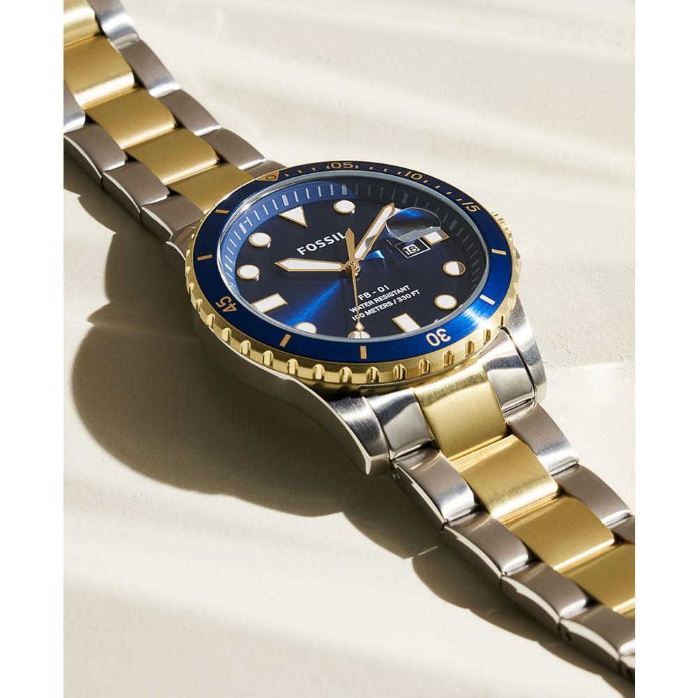 商品Fossil|Men's FB-01 Sport Two-Tone Bracelet Watch 42mm,价格¥479,第6张图片详细描述