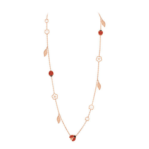商品Van Cleef & Arpels| Van Cleef & Arpels/梵克雅宝 Lucky Spring系列 18K金玫瑰金珍珠母贝玛瑙红玉髓15个图案长项链VCARP7RT00,价格¥144961,第1张图片