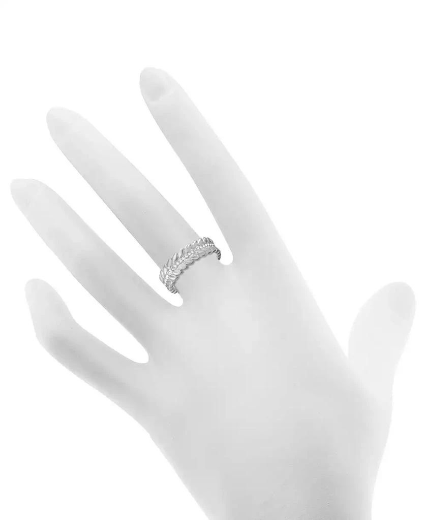 商品Essentials|Cubic Zirconia Leaf Ring in Silver-Plate,价格¥76,第2张图片详细描述