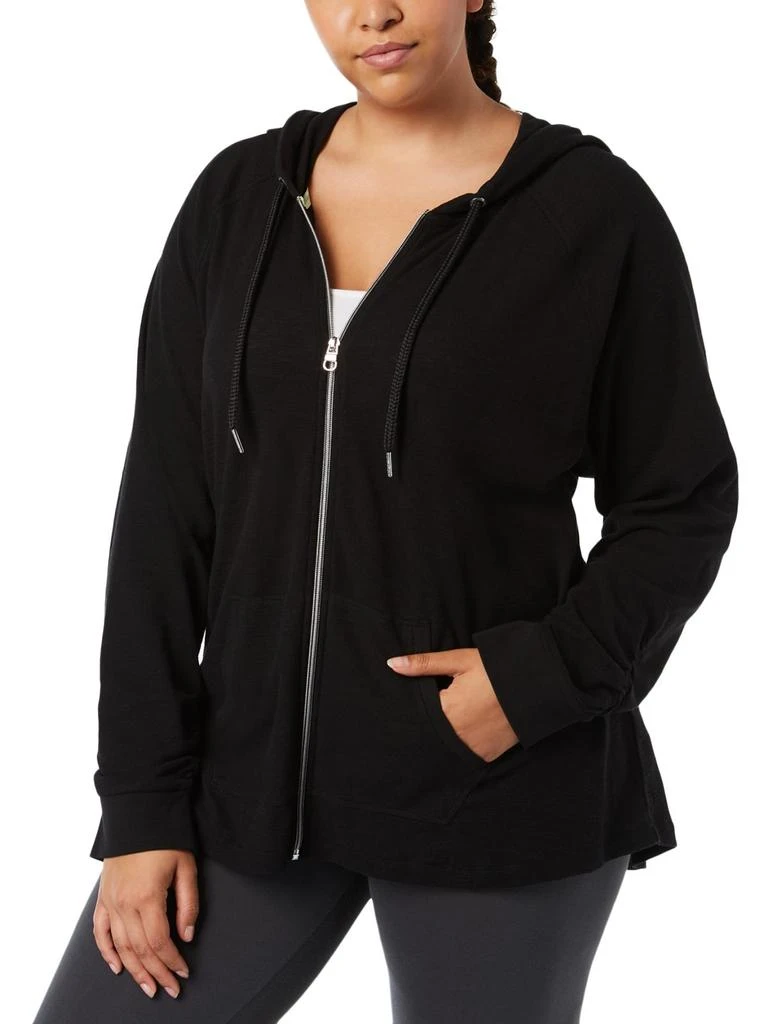 商品Calvin Klein|Plus Womens Zip-Up Ruched Hoodie,价格¥286,第1张图片