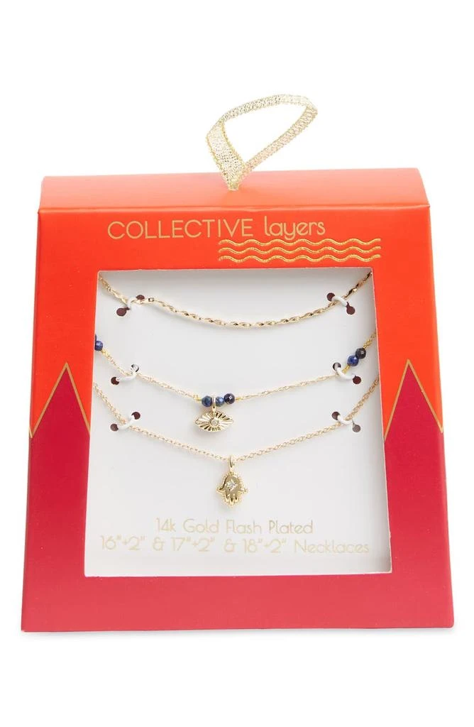 商品LA Rocks|3-Layer Chain & Charm Pendant Necklace,价格¥70,第2张图片详细描述