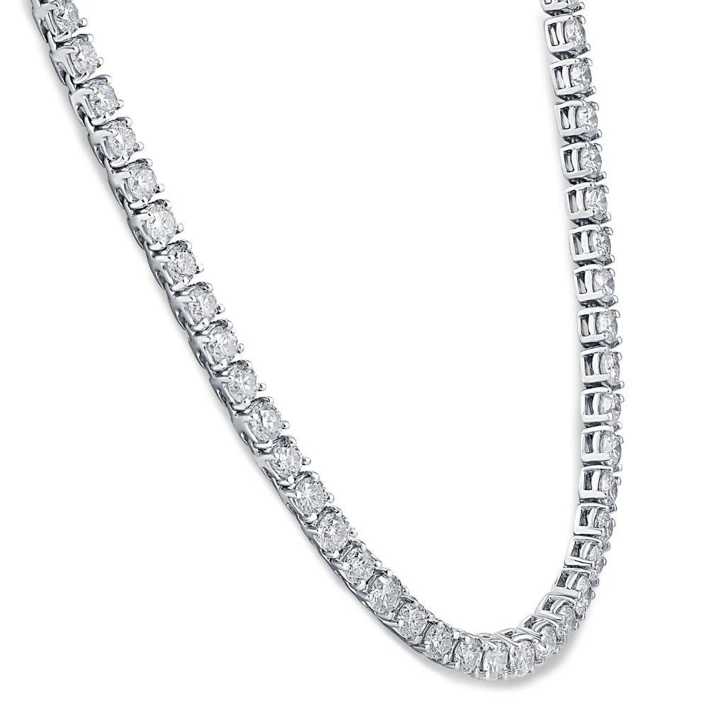 商品Pompeii3|Huge 23 Ct Moissanite Tennis Necklace 14K White Gold 18",价格¥34473,第2张图片详细描述