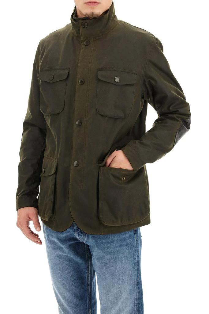 商品Barbour|Barbour Ogston High-Neck Waxed Jacket,价格¥3508,第4张图片详细描述