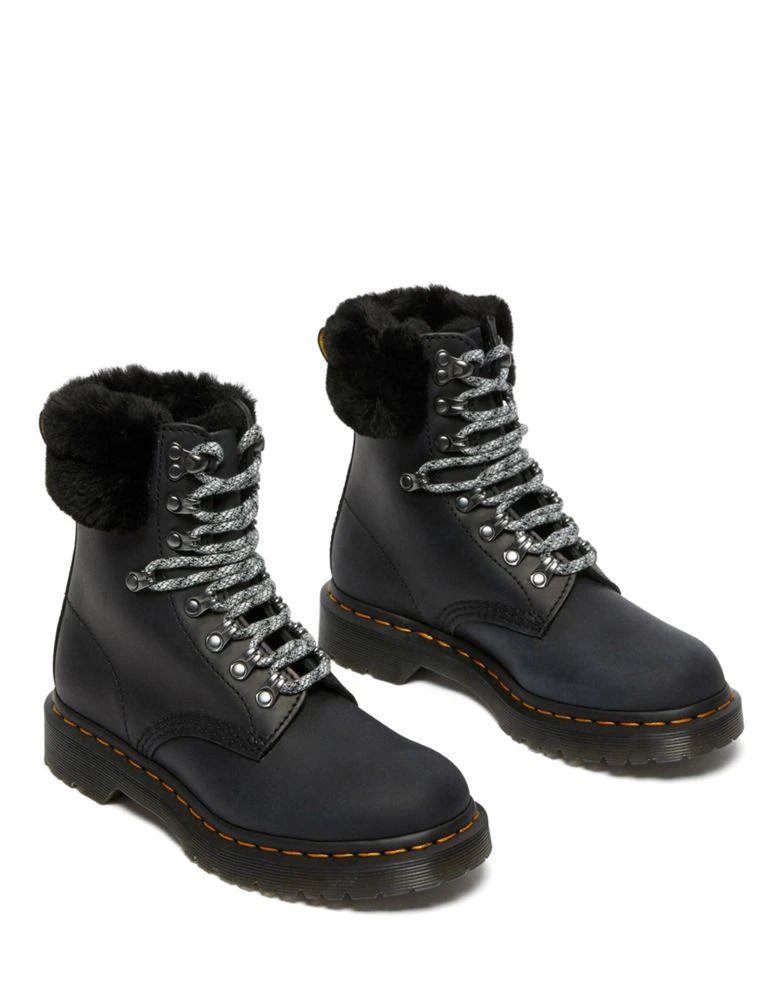 商品Dr. Martens|Dr Martens 1460 Serena Collar flat lace up ankle boot in black,价格¥1127,第2张图片详细描述