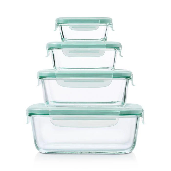 商品OXO|8-Piece Smart Seal Glass Rectangle Container Set,价格¥247,第1张图片