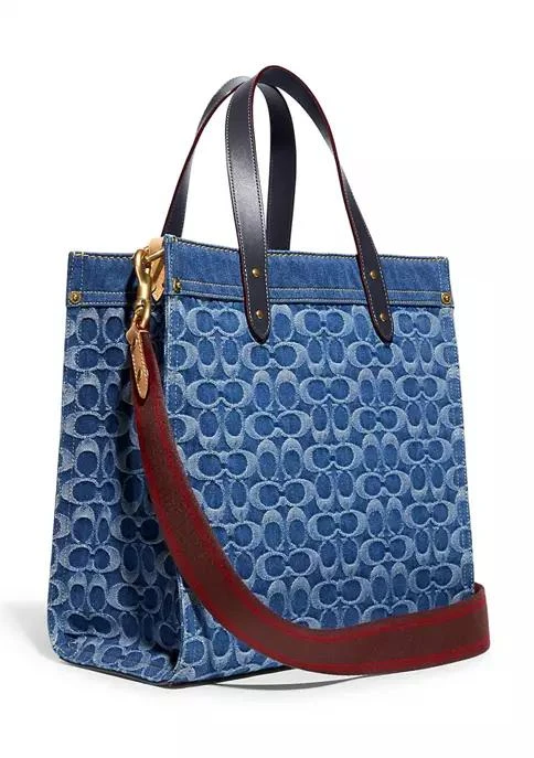 商品Coach|Field Tote In Signature Denim,价格¥3388,第3张图片详细描述