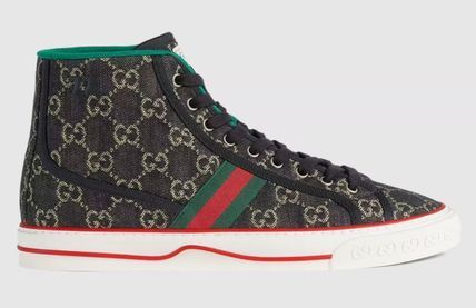 商品Gucci|GUCCI 男士黑色印花牛仔布高帮运动鞋 625807-UN310-1290,价格¥4779,第1张图片