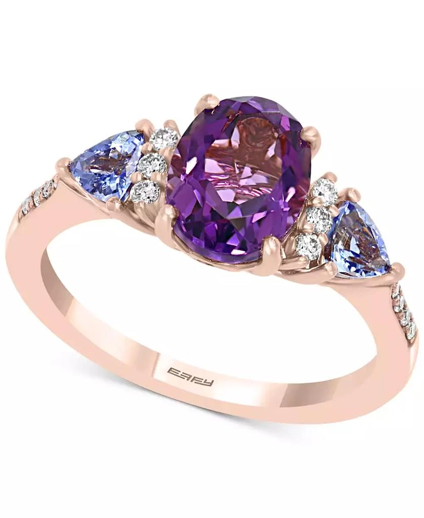 商品Effy|EFFY® Amethyst (1-5/8 ct. t.w.), Tanzanite (3/4 ct. t.w.) & Diamond (1/10 ct. t.w.) Ring in 14k Rose Gold,价格¥7568,第1张图片