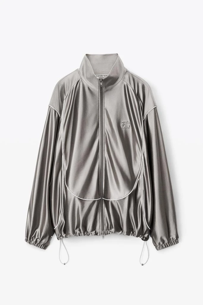 商品Alexander Wang|Track Jacket In Satin Faille Jersey,价格¥2608,第3张图片详细描述