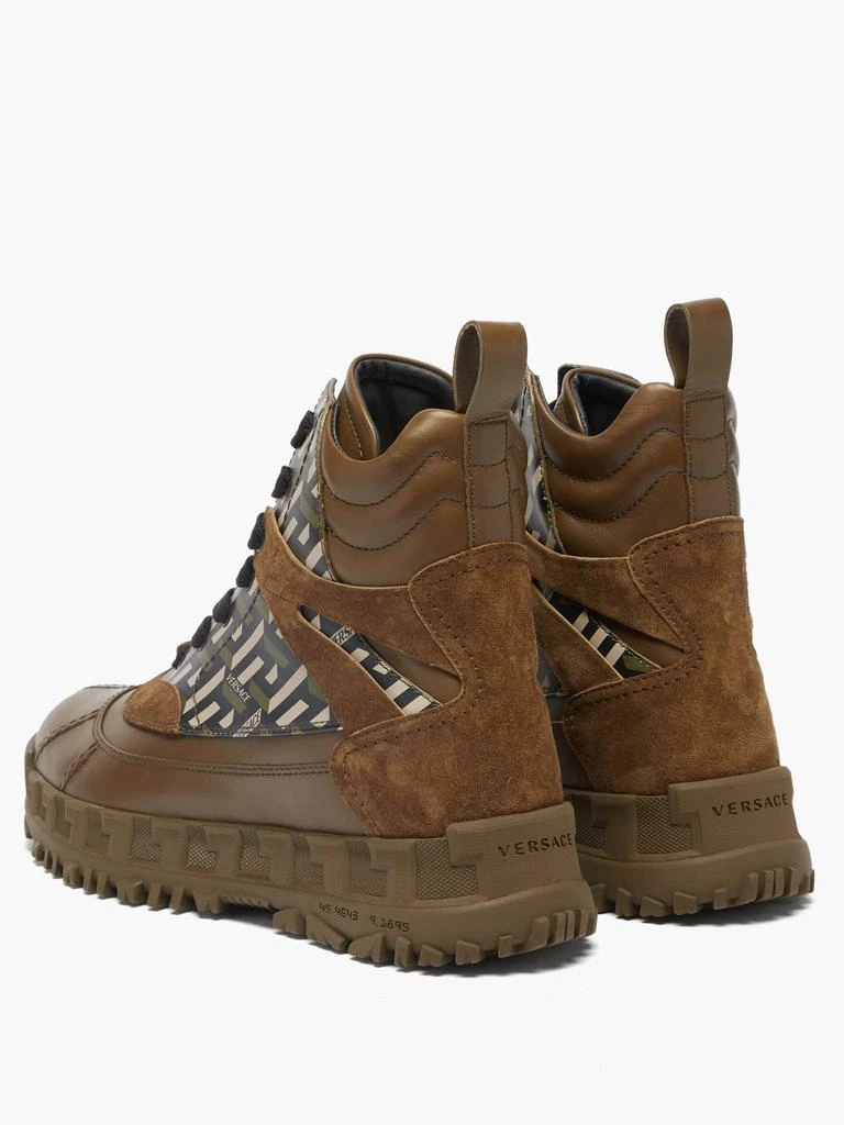 La Greca high-top leather and suede trainers 商品