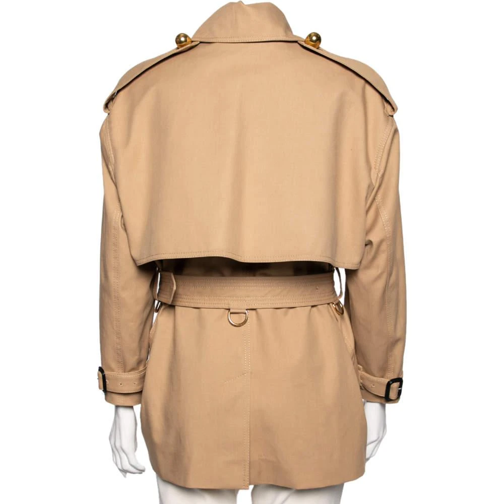 商品[二手商品] Burberry|Burberry Beige Cotton Draped Collar Belted Trench Coat S,价格¥3572,第3张图片详细描述