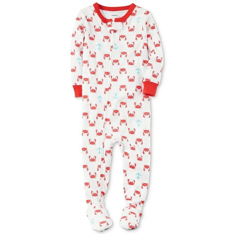 商品Carter's|男婴1-Pc. Crab-Print Footed Pajamas, Baby Boys (0-24 months),价格¥58,第1张图片