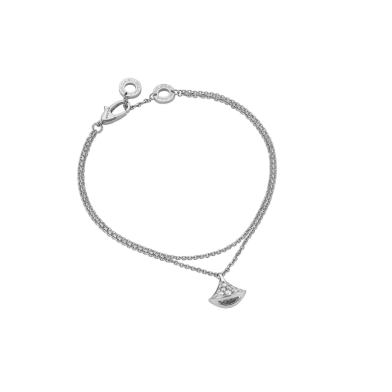 商品[国内直发] BVLGARI|宝格丽 Diva's dream系列扇形镶钻手链 白 扇子 女款,价格¥22567,第1张图片