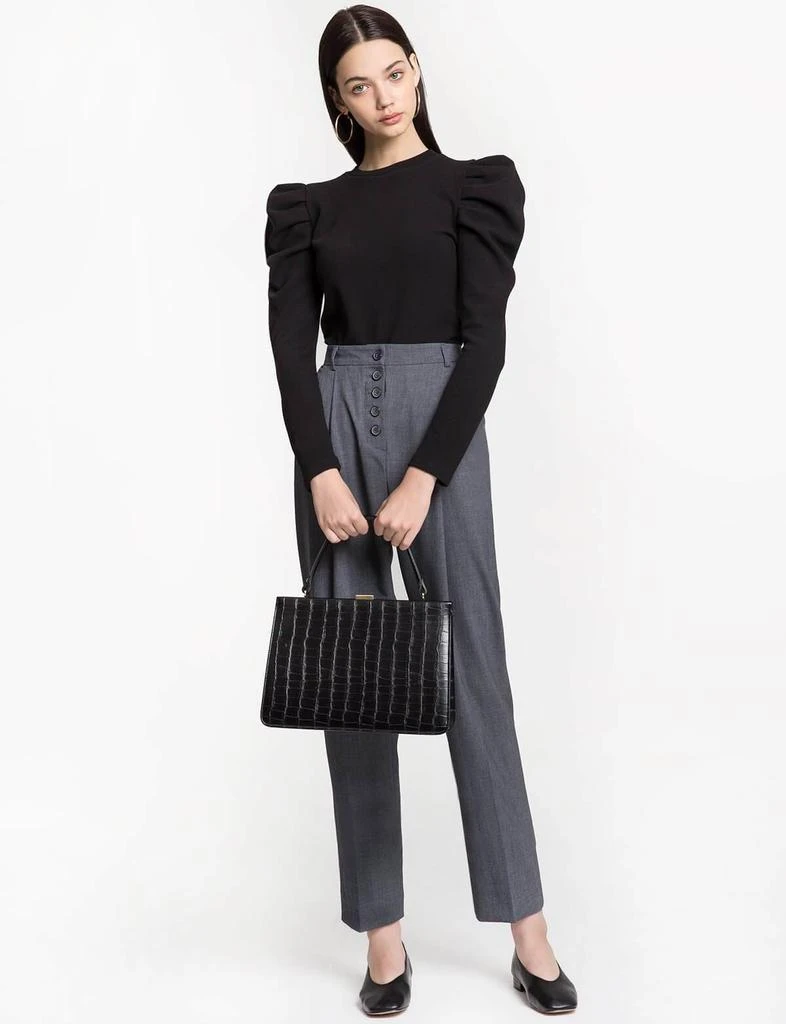 Grey Button Pleated High Waisted Pants 商品