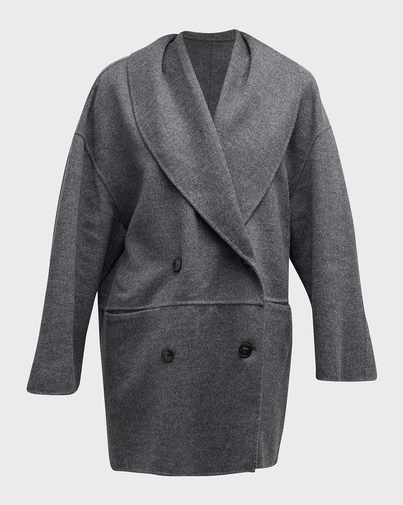 商品Totême|Oversized Double-Breasted Brushed Wool Jacket,价格¥7321,第4张图片详细描述