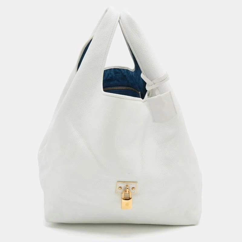 商品[二手商品] Loewe|Loewe White Leather Calle Hobo,价格¥3830,第1张图片