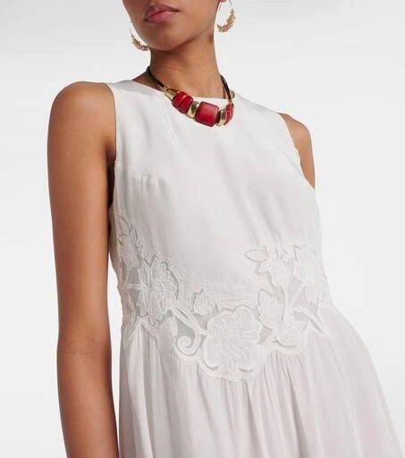 商品Velvet|Bianca lace-trimmed midi dress,价格¥2205,第4张图片详细描述