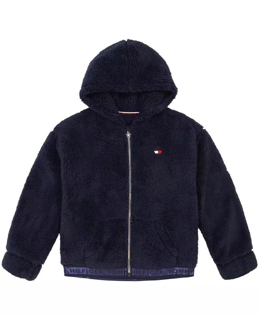 商品Tommy Hilfiger|Big Girls Minky Zip Front Hoodie,价格¥259,第1张图片