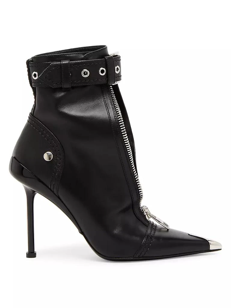 商品Alexander McQueen|Slash Biker 90MM Leather Booties,价格¥14666,第1张图片