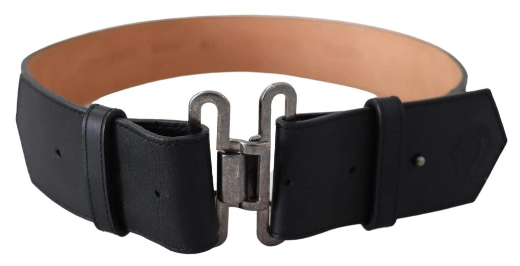商品ERMANNO|Ermanno Scervino Black Leather Vintage Military Buckle Waist  Belt,价格¥1852,第3张图片详细描述