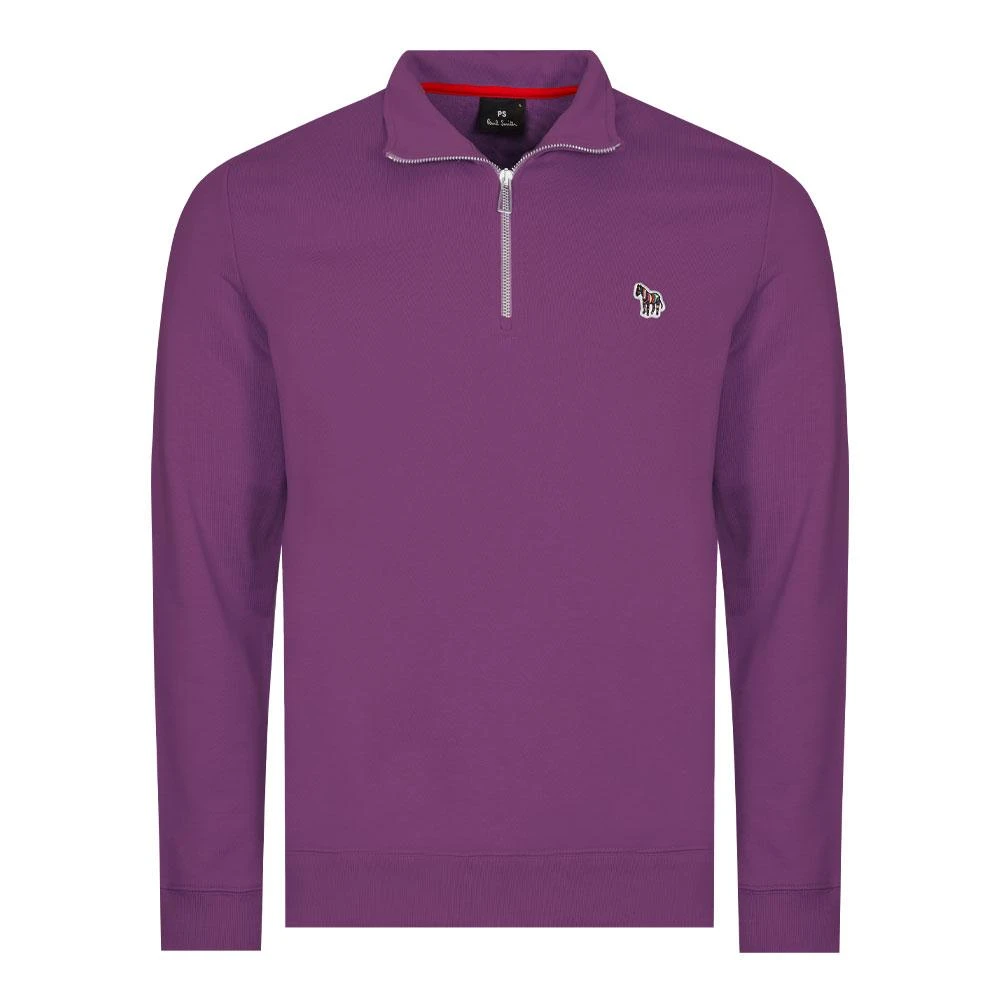 商品Paul Smith|Paul Smith Half-Zip Zebra Sweatshirt - Purple,价格¥541,第1张图片